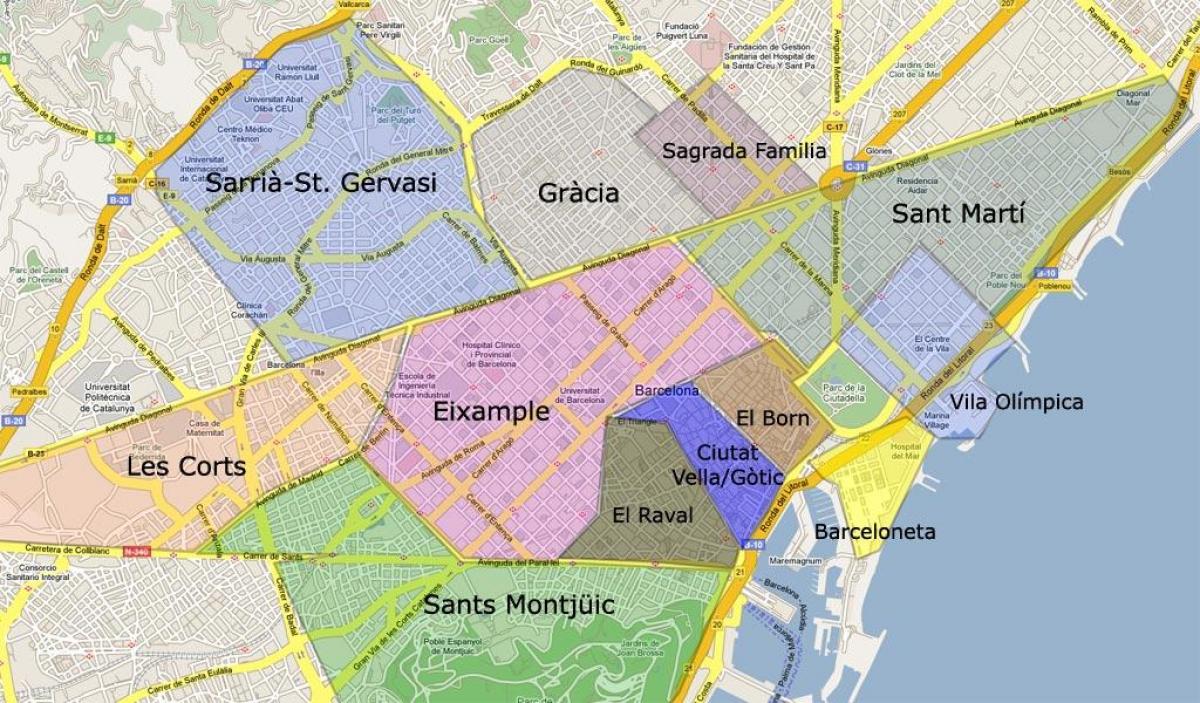 Barcelona Suburbs Mapa 